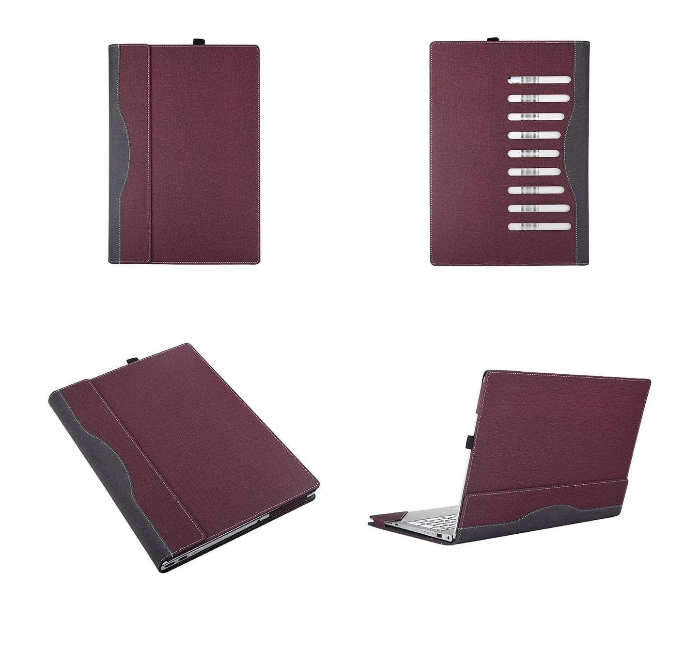 Laptop Cover for Lenovo Yoga Pro 9i (16″ Intel) Laptop All-Inclusive Drop-Proof Case 16inches PU Leather Inner Pocket Cover (Wine red)