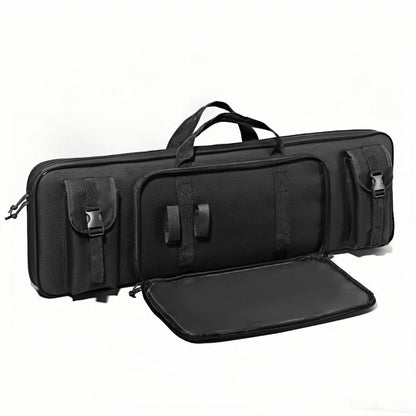 KOKKOYA Soft Gun Case for Rifles and Shotguns Long Scoped Rifle Range Bag Backpack with Tactical Pockets Durable Oxford Fabric Adjustable Sling Dual (black, 34 inch x 12 inch)