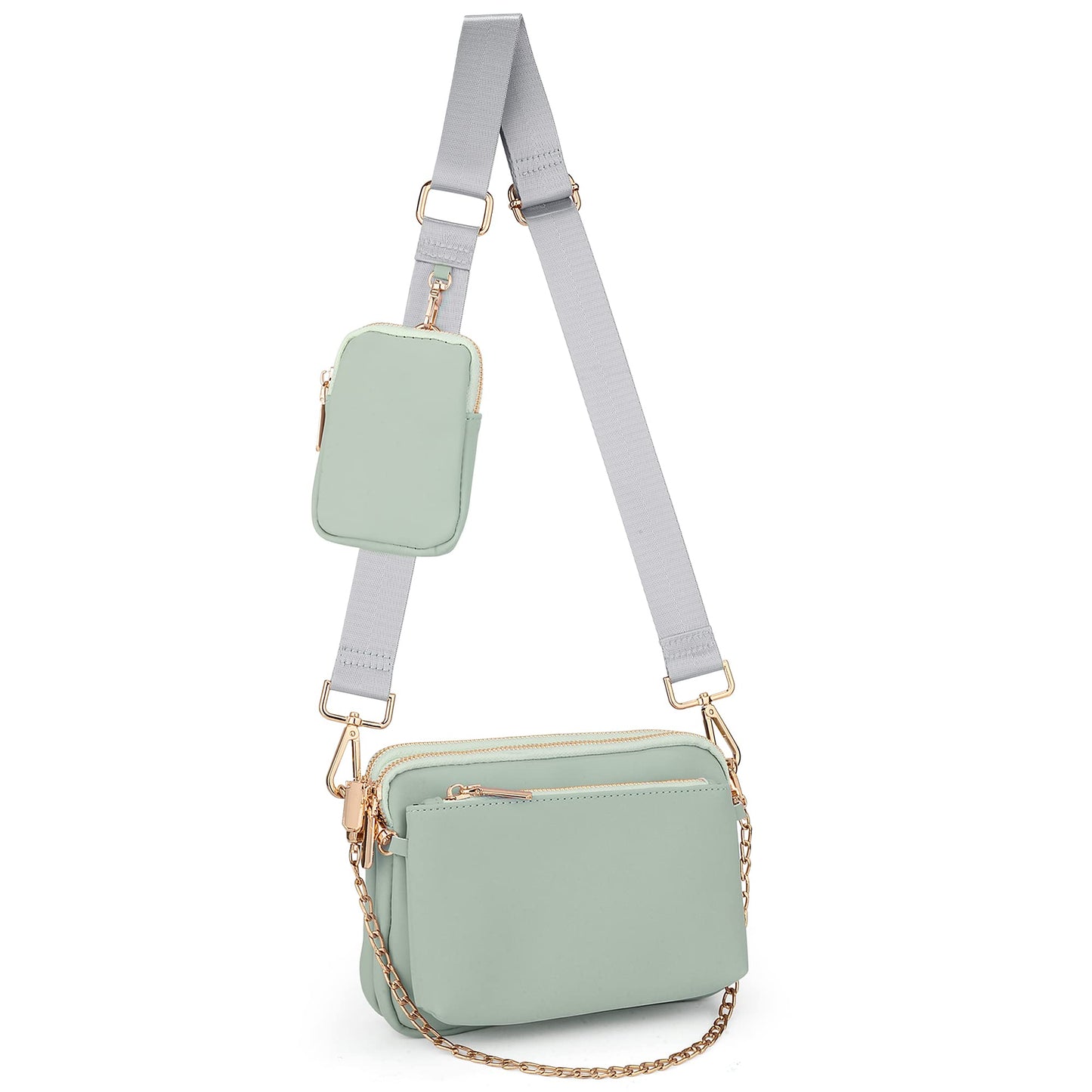 UTO Small Crossbody Bags for Women 3 in 1 Trendy Belt Purse Fashion Designer Mini Cute Sling Fanny Chest Pack