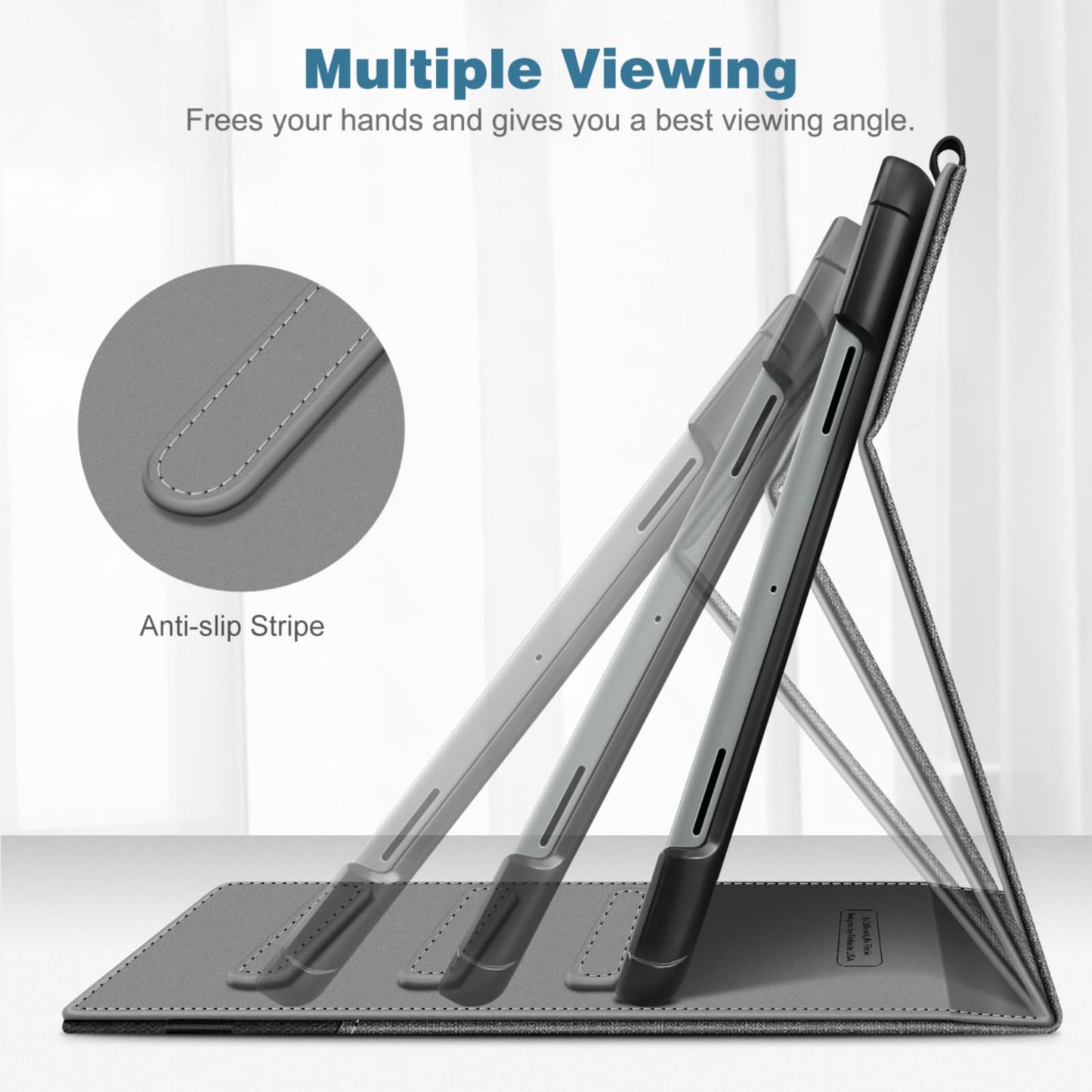 Fintie Case for Google Pixel Tablet 11 Inch 2023 Release, Multi-Angle Viewing Protective Stand Cover with Pocket & Pencil Holder Compatible with Charging Speaker Dock, Gray