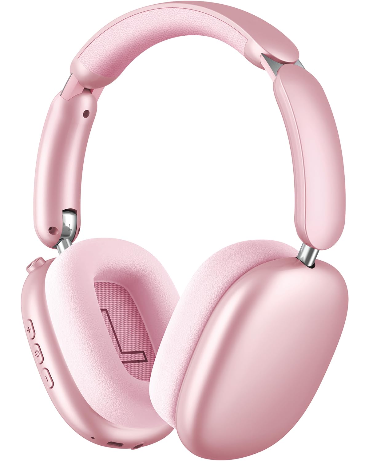 Wentronic Y02 Active Noise Cancelling Headphones,60H Battery,5 EQ Music Modes,Hi-Res Audio,Deep Bass,Foldable Wireless Over Ear Bluetooth 5.4 Headset,Breathable Leather Earpads (Pink)