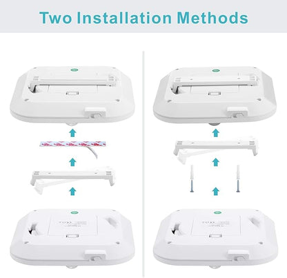 2 Pack Battery Operated Ceiling Light Motion Sensor Shower Light, Wireless Closet Lights 6000K LED Bathroom Shower Lamp, Motion Activated Ceiling Lamp for Bathroom Closet Cabinet(Battery Not Included)