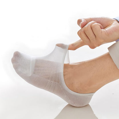 Antcherabo No Show Trainer Socks Mens, 8 Pairs Invisible Low Cut Thin Breathable Casual Short Mesh Socks with Heel Grip