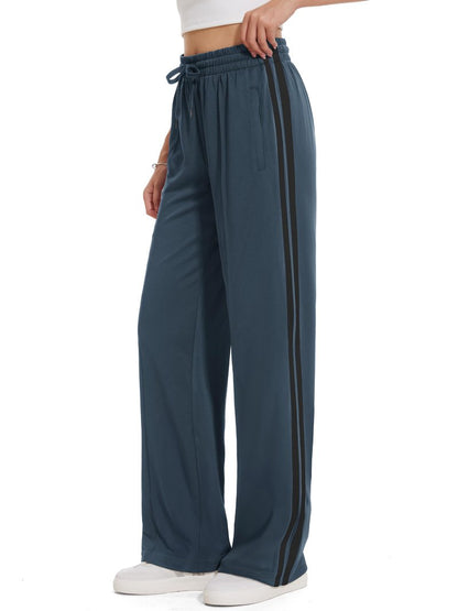 Tapata Women's 28" Inseam Petite Track Pants Loose Straight Leg Jogging Sweatpants Warm-Up Sports Athletic Running, Dark Grey, M