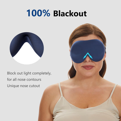 Alaska Bear Sleep Mask for Side Sleepers 2022 Headband Design, Cup-Shaped and Extra-Soft, 100 Blackout Eye Mask Shades Cover for Men and Women Home or Travel, Machine Washable, Black
