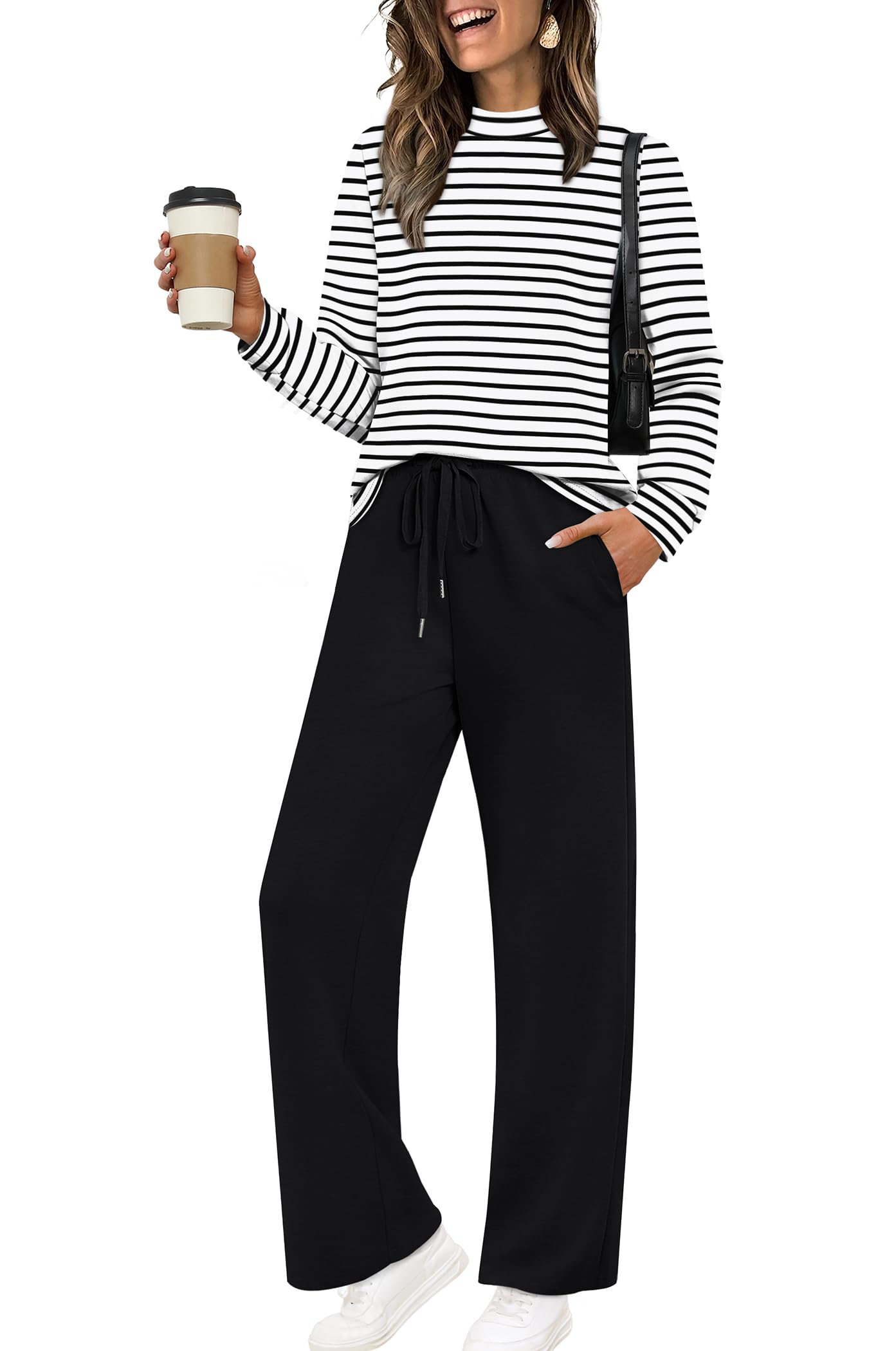 Sampeel Two Piece Sets for Women Mock Neck Matching Sets Loungewear Fall Clothes Travel Outfits Fashion 2025 XS-2XL