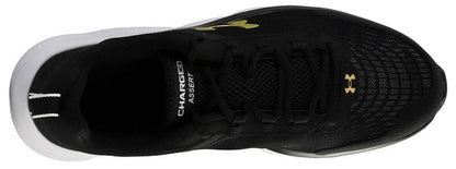 Under Armour Men's Charged Assert 9 Running Shoe, Black/White/Gold,11