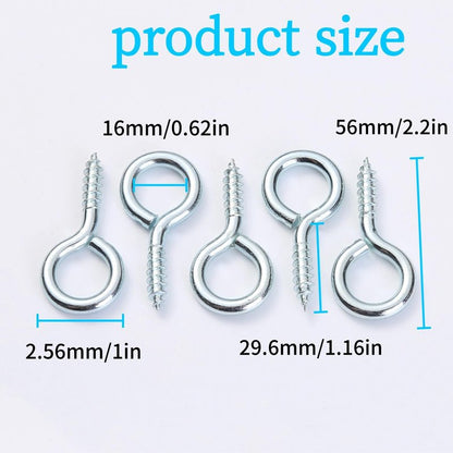 10 Pcs 2.2 Inches Eye Hooks,M6 Screw Eye Hooks,Heavy Duty Screw Eye Bolt,Load Bearing 200LB,Eye Bolt for Indoor & Outdoor Use