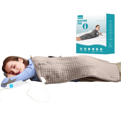 Ruqiji 17''x33'' XXXL King Size Heating Pad with 120 Minutes Auto Shut Off&6 Temperature Settings, Flannel Electric Heating Pad/Pain Relief for Back/Neck/Shoulders/Menstrual Pain/Leg Cramp (Dark Blue)