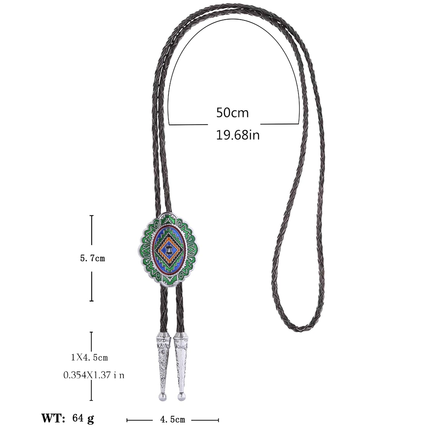 GelConnie Bolo Ties for Men Women Vintage Bolo Tie Western Cowboy Leather Necktie Native American Tie Cowboy Shirt Accessories