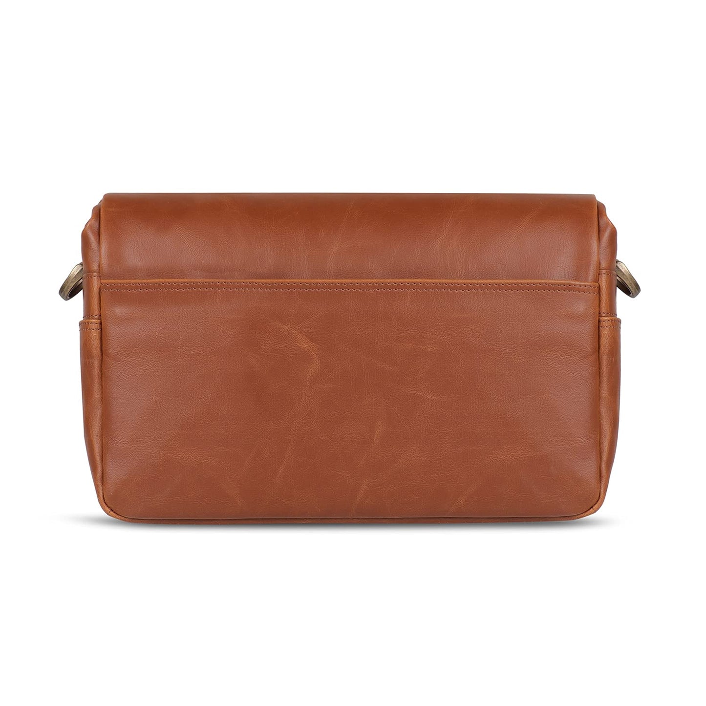 MegaGear MG1525 Leather Camera Messenger Bag for Mirrorless, Instant and DSLR Cameras - Light Brown, Compact,LightBrown