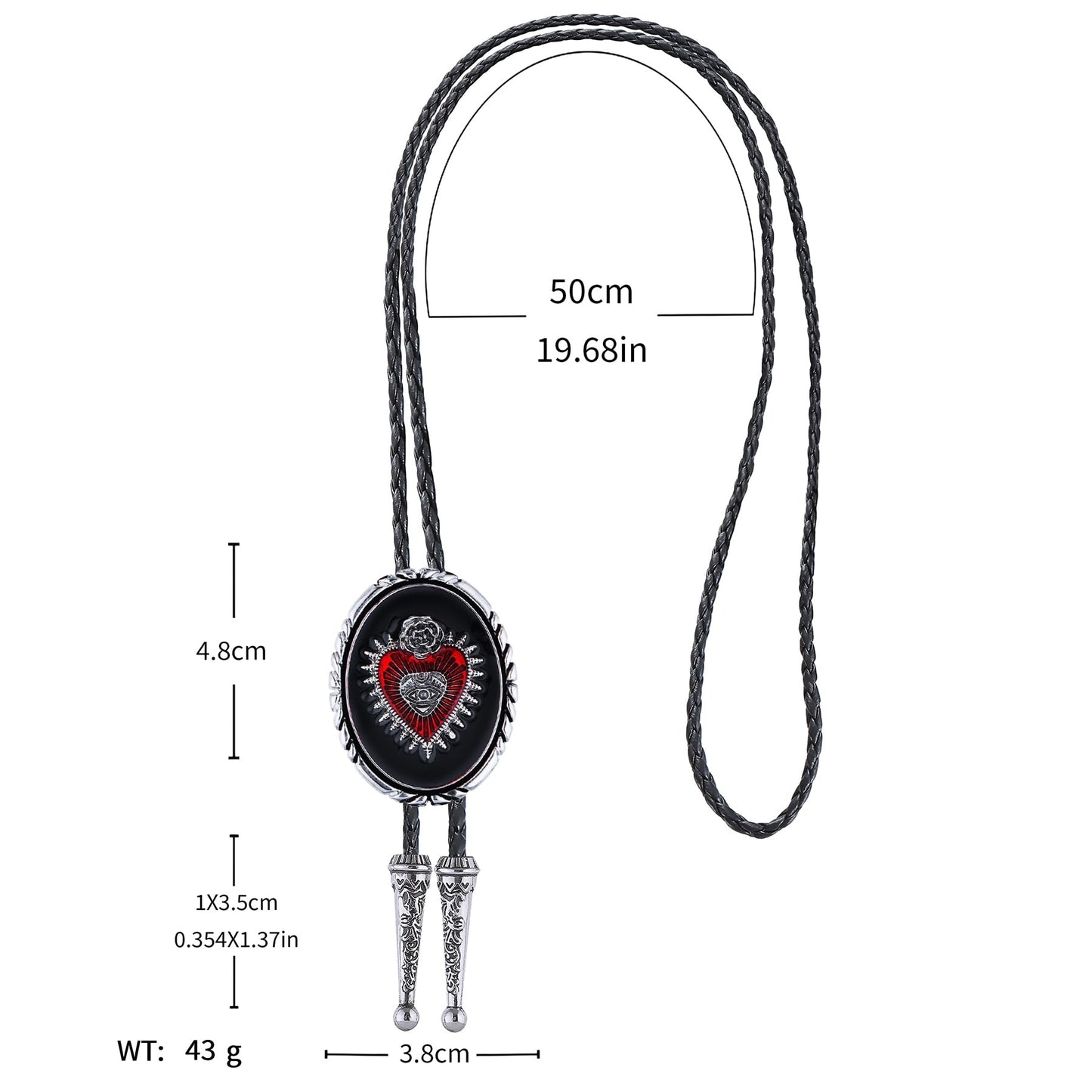 GelConnie Silver Bolo Tie for Men Women Blue Enamel Triangle Bolo Tie Silver Western Necktie Gothic Cowboy Costume