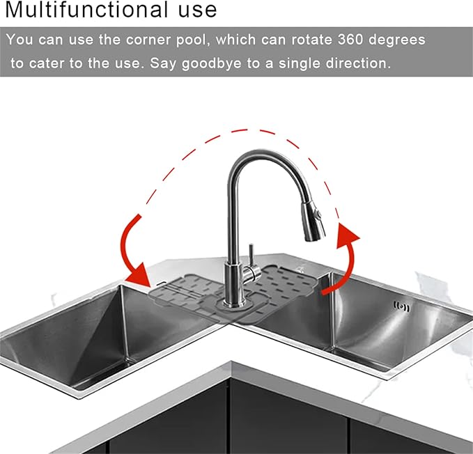 2-Pack Bytelive Silicone Sink Mat, Mini Sink Splash Guard and Soap Sponge Holder