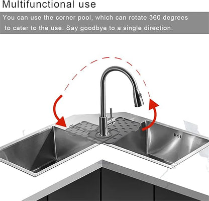 2-Pack Bytelive Silicone Sink Mat, Mini Sink Splash Guard and Soap Sponge Holder
