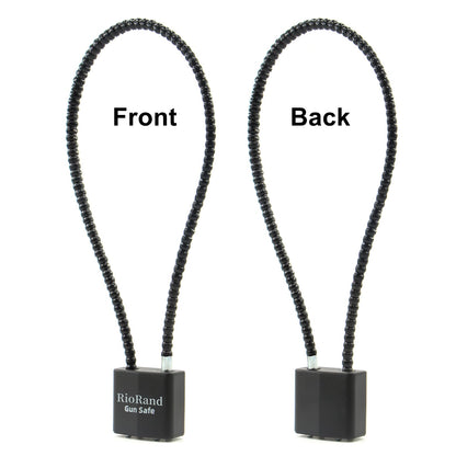 RioRand Keyed Alike Cable Gun Lock 8.5" & 15", Safety Lock Compatible with Pistols, Rifles & Shotguns for Home & Firearm Storage (Jet, 15 Inch, 8.5"/15" Cable Gun Lock Family)