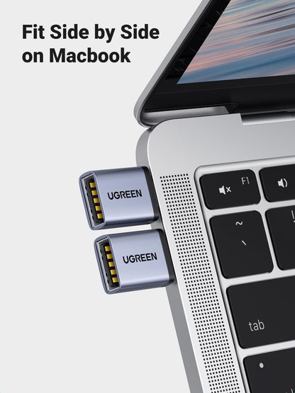 UGREEN USB to USB C Adapter 10Gbps,2 Pack USB C to A Adapter Compatible with iPhone 16 15 Pro/Samsung/MacBook Pro/Air/iPad Pro,Thunderbolt 4/3,Gray