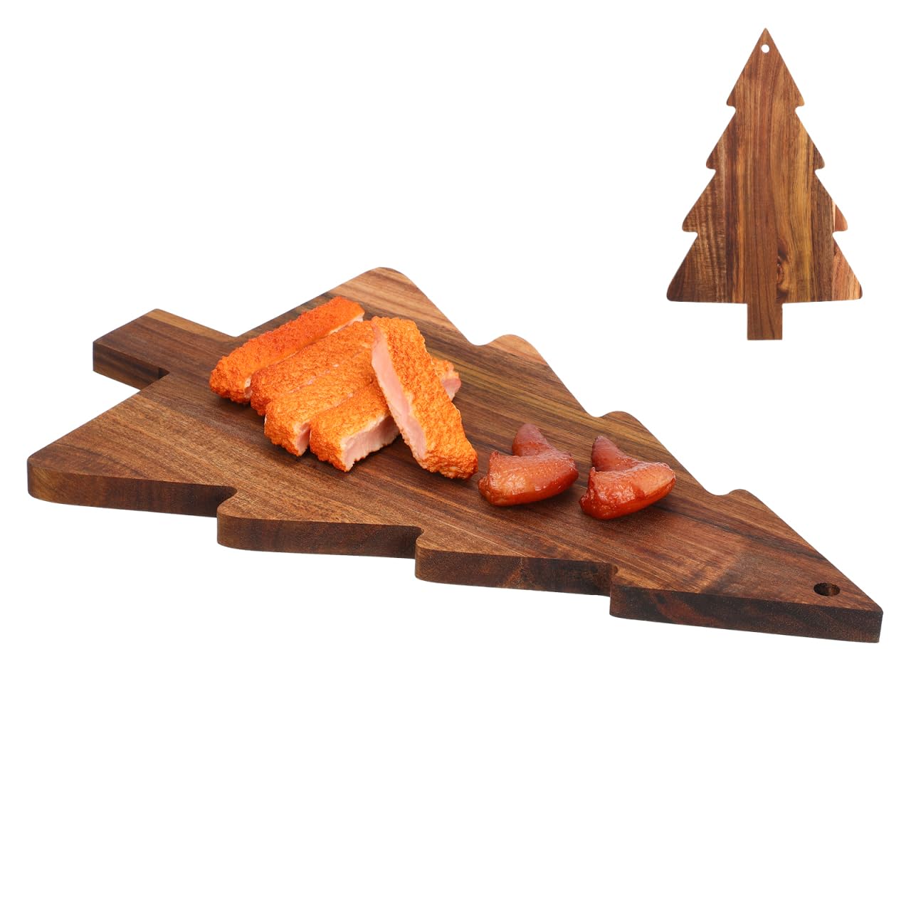 DOITOOL Christmas Tree Charcuterie Board Christmas Cutting Board Wood Fruit Tray Cheese Appetizer Tray Decorative Sushi Serving Plate Candy Dish Holiday Xmas Tree Platters