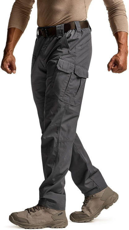 CQR Men's Tactical Pants, Water Resistant Ripstop Cargo Pants, Lightweight EDC Work Hiking Pants, Outdoor Apparel, Raider Mag Pocket Charcoal, 34W x 32L