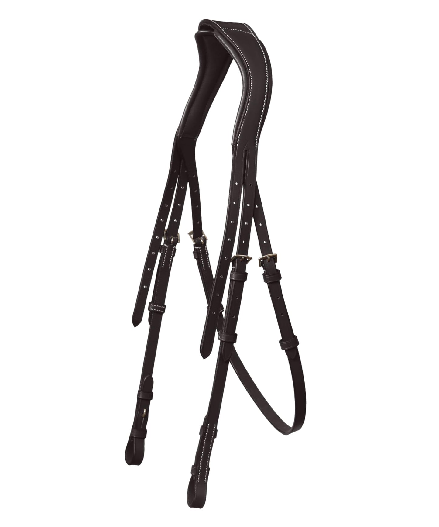 ExionPro Anatomical Snaffle Jumping Bridle for Horses with Removable Flash Noseband & Rubber Reins – Premium Vegetable-Tanned Leather, SS Buckles, Padded MonoCrown, Designer Stitching