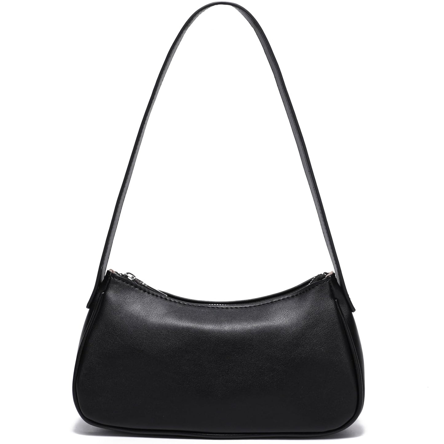 LACOMILA Small Shoulder Bag for Women Cute Mini Purse Trendy Vegan Leather Y2k Crescent Handbag (Black)
