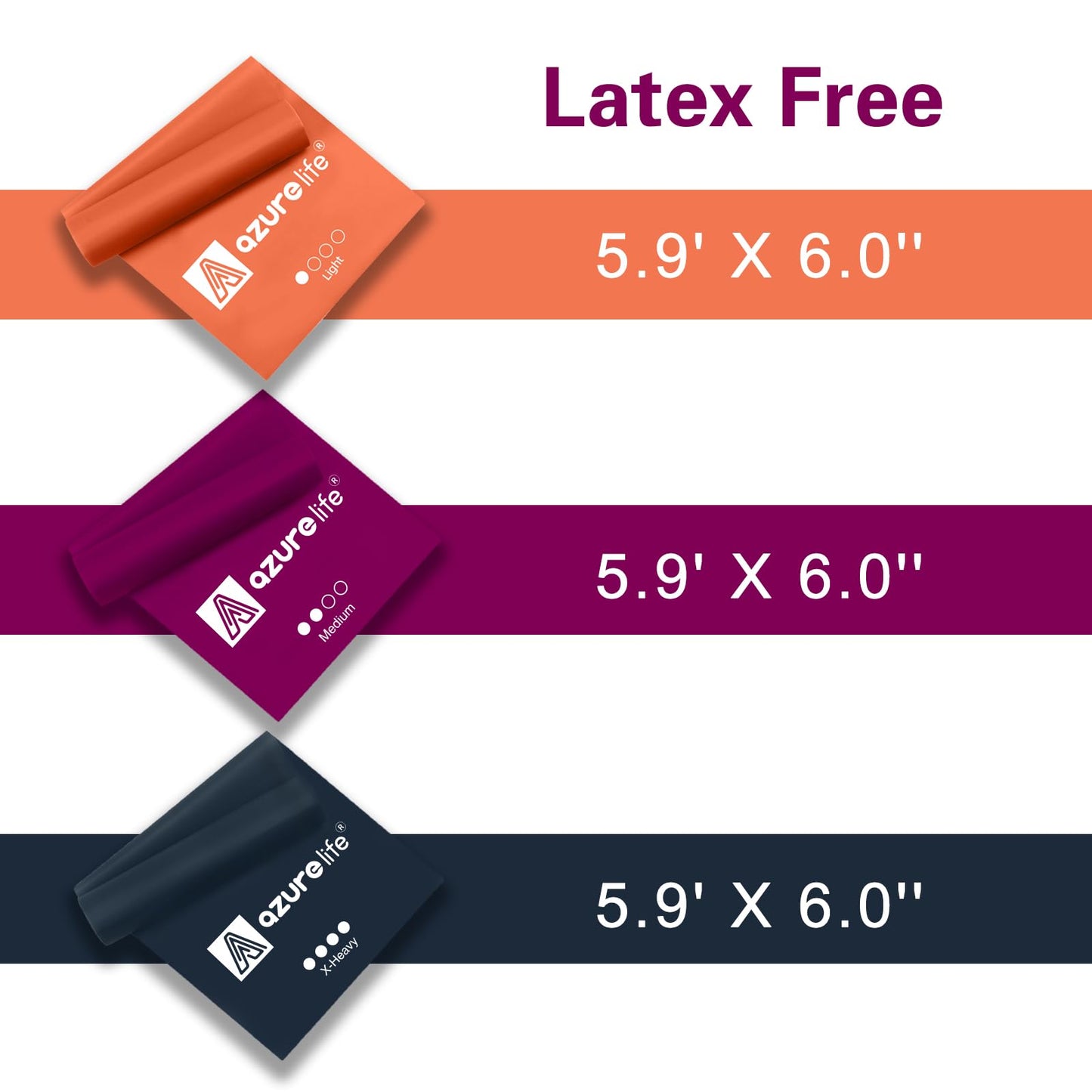 Resistance Bands,Professional Long Non-Latex Elastic Stretch Bands,Exercise Bands for Physical Therapy, Yoga, Pilates, Rehab, at-Home or The Gym Workouts, Strength Training