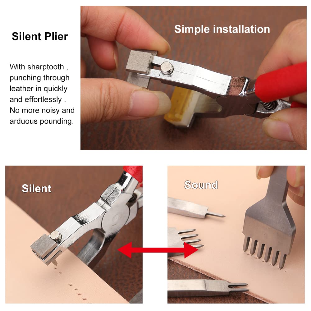 BUTUZE Leather Kit 440Pcs The Most Complete Leather Working Tool Set, Punch Cutter Tools, Letter and Number Stamp, Stamping Set, Apron, Tanned Instructions for Beginners, Professionals