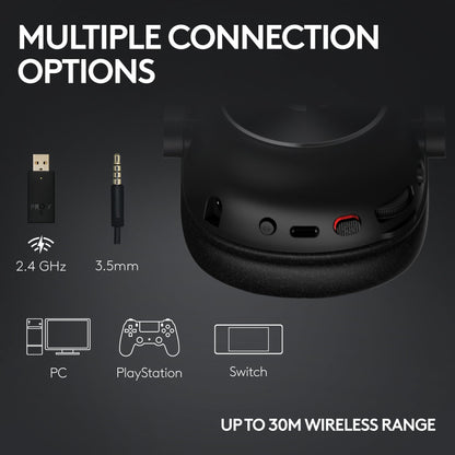 Logitech G PRO X 2 Lightspeed Wireless Gaming Headset, Detachable Boom Mic, 50mm Graphene Drivers, DTS:X Headphone 2.0—7.1 Surround, Bluetooth/USB/3.5mm Aux, for PC, PS5, PS4, Switch - Magenta
