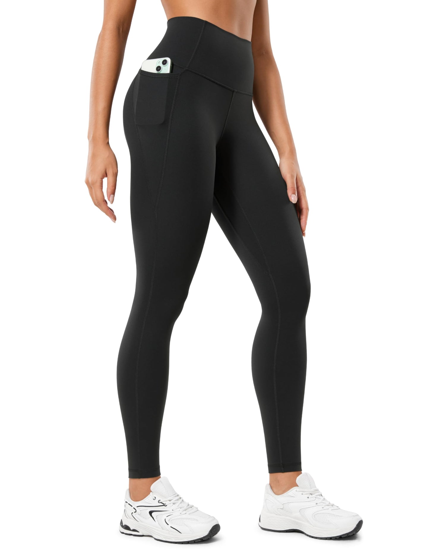 CRZ YOGA Womens Butterluxe Workout Leggings 28 Inches - High Waisted Gym Yoga Pants with Pockets Running Buttery Soft
