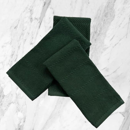 Serafina Home Dark Green Kitchen Dish Towels: 100% Cotton Cloth Soft Cleaning