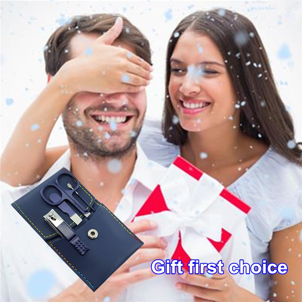 Manicure Set, Professional Women Nail Clippers Kit 4PCS， Stainless Steel Nail Cutter Care Tools Professional Grooming Kits, PU Leather Travel Case （rose gold）