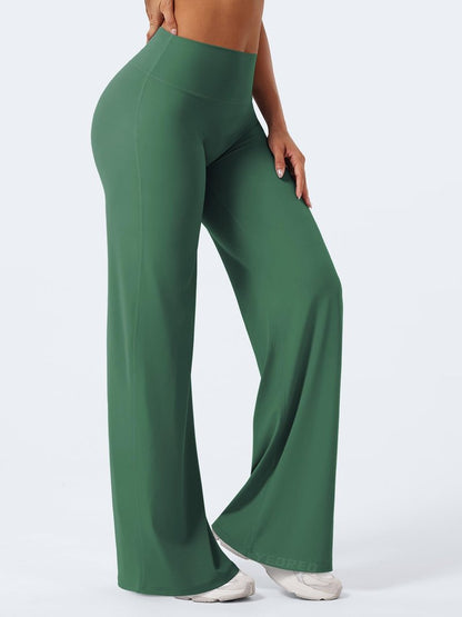 YEOREO Workout Leggings Womens No Front Seam Straight Leggings 33" High Waist Buttery Eddiy Gym Yoga Pants Dark Green XL