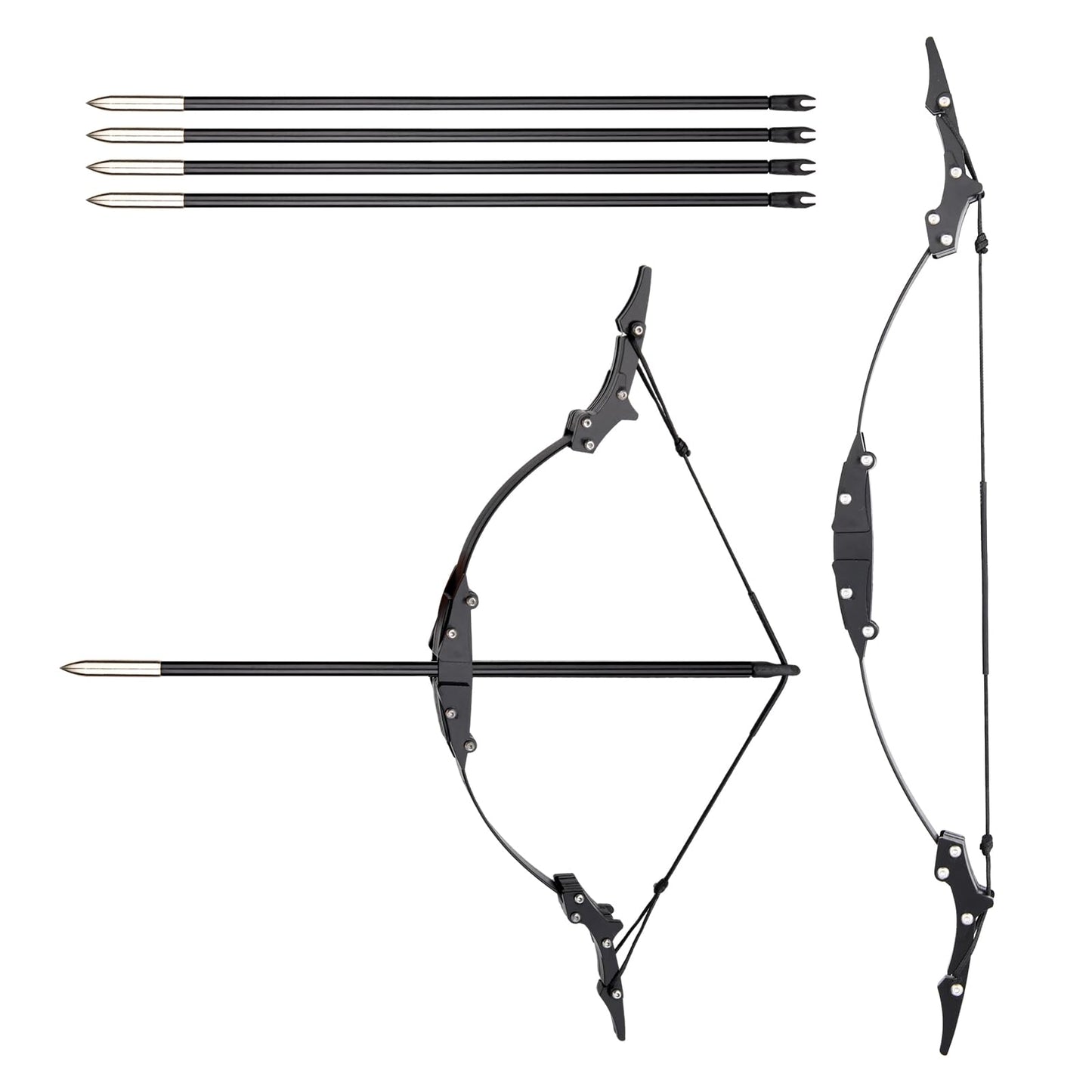 9.4inch Mini Lever Bow Recurve Bow Stainless Steel Includes 4 Arrows and Target Paper