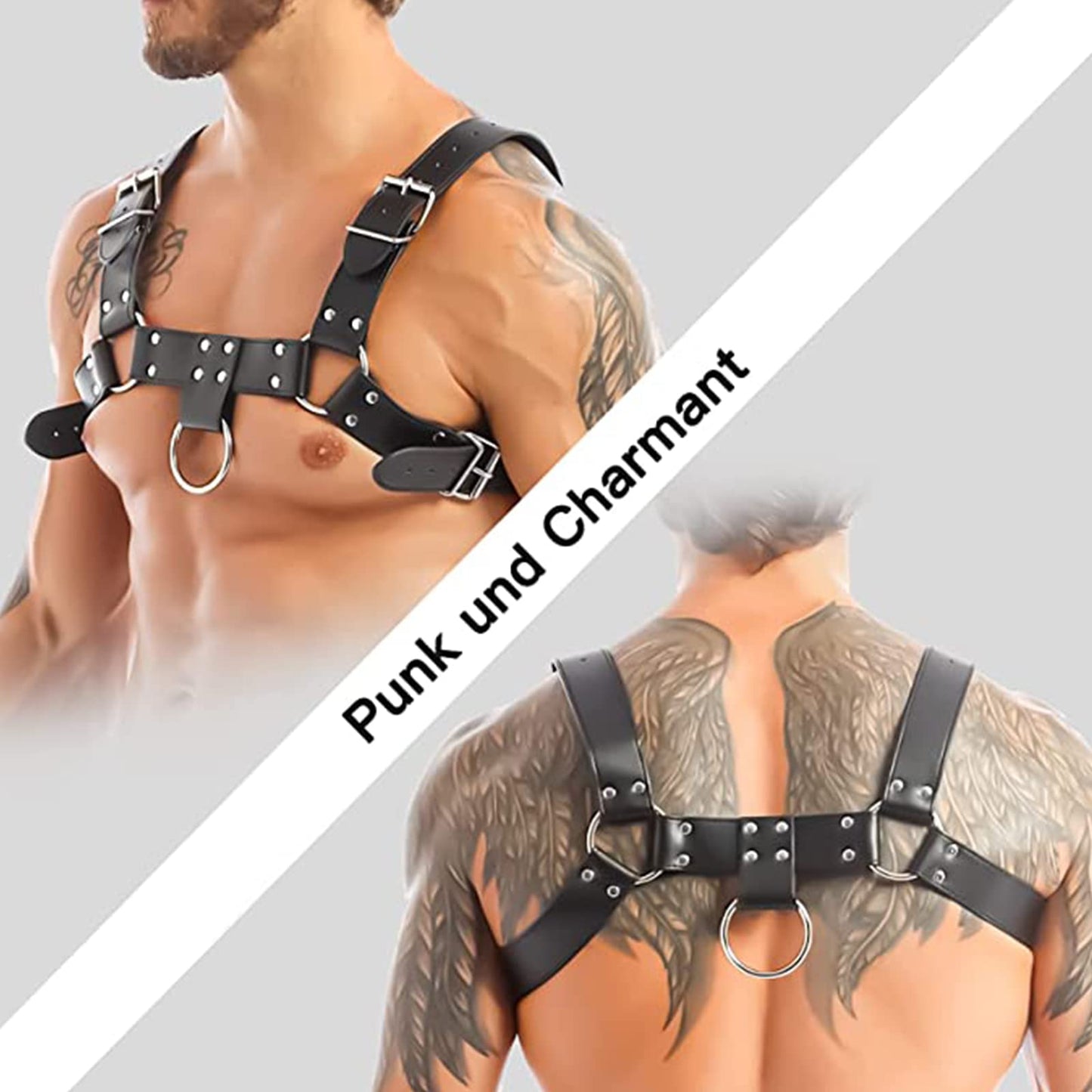Men's Faux Leather Body Chest Harness Belt Shoulder Cage Belt Party Costume, Sexy Punk Body Harness, Cosplay Nightclub Sexy Punk Clubwear