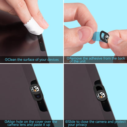 Laptop Camera Cover Slide, Panda Webcam Cover, 0.02 inch Cute Laptop Accessories for iPhone iPad iMac MacBook Pro Air Laptop PC Smartphone Tablet, Camera Privacy Covers Protect Your Visual Privacy
