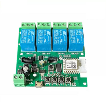MHCOZY 4 Channel 12V ZigBee Relay Switch with Clean Contact, Adjustable Self-Lock and Momentary Interlock Working Mode,Automate Garage Gate Door Blind(Zigbee Hub Needed)