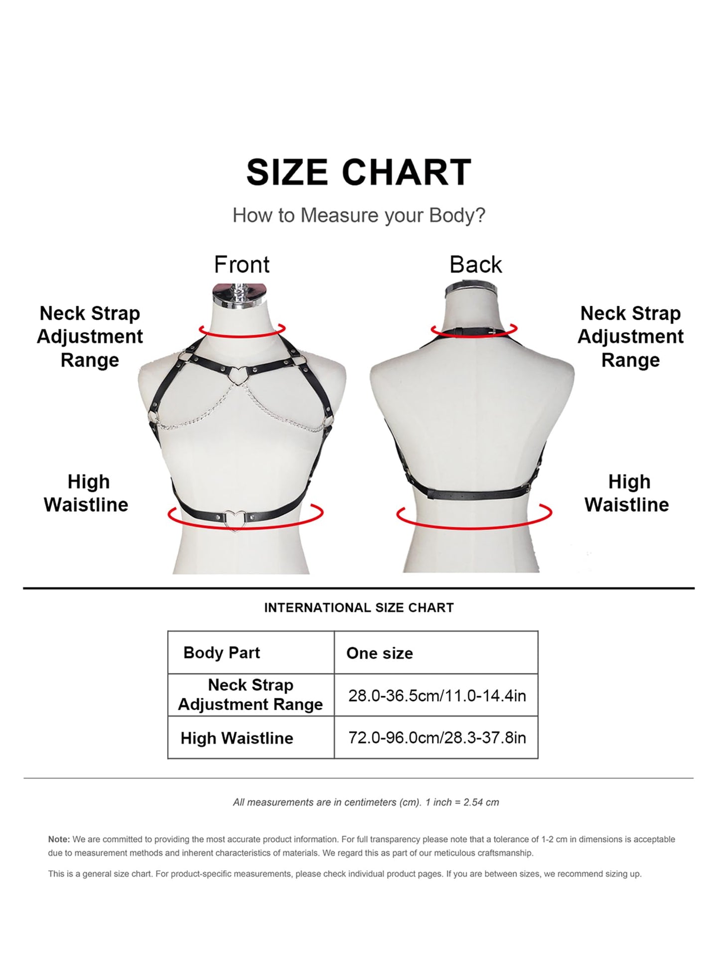 WARANDOD Women’s Faux Leather Chain Body Harness Belt, Adjustable Alloy Ring Chest Strap Fashion Accessory for Goth Punk Outfits(Waist 28.3-37.8in)