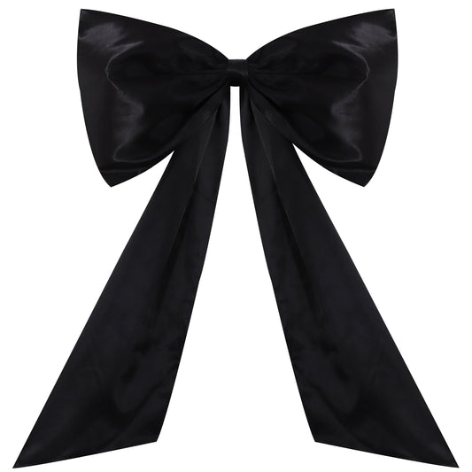TONIFUL Giant Black Bow 24 x 42 Inch Large Bow for Halloween Decor Christmas Tree Topper Room Wall Front Door Decor Photo Backdrop for Birthday Wedding Graduation Party Outdoor Decorations