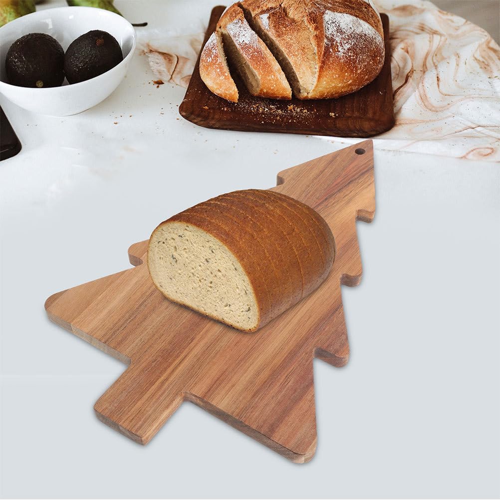 Healeved 2pcs Christmas Tree Charcuterie Board, Wooden Cutting Board Xmas Tree Serving Kitchen Chopping Cheese Sushi Fruits Snacks Candy Platter