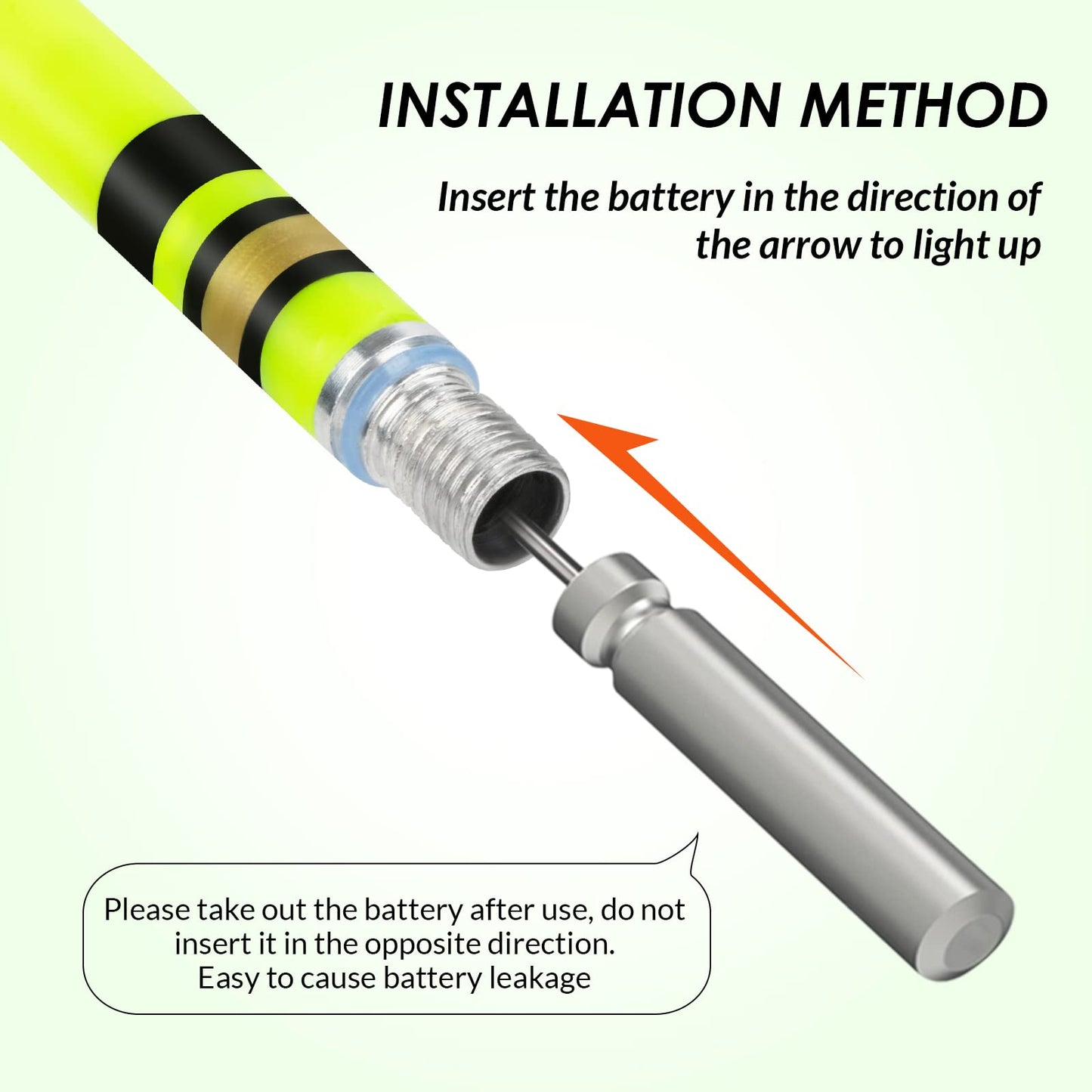 QualyQualy Fishing Glow Sticks, 6 Pcs LED Glow Sticks for Fishing with Batteries, Night Fishing Light Up Fishing Bobbers Floats and Rod Tips