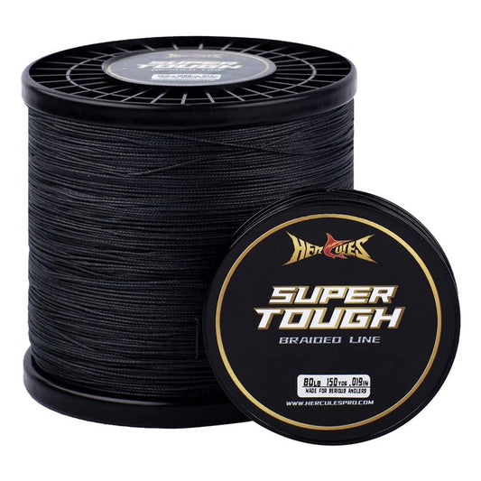 HERCULES Super Tough Braided Fishing Line 10 pounds Test Black 10LB (500 Yards) - 4 Strands