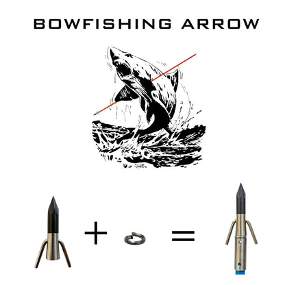 TIGER ARCHERY 34inch Bowfishing Arrows Solid Fiberglass Shaft with Broadhead for Compound Bow and Recurve Bow Fishing Arrow Archery and Hunting (Pack of 6) (White)
