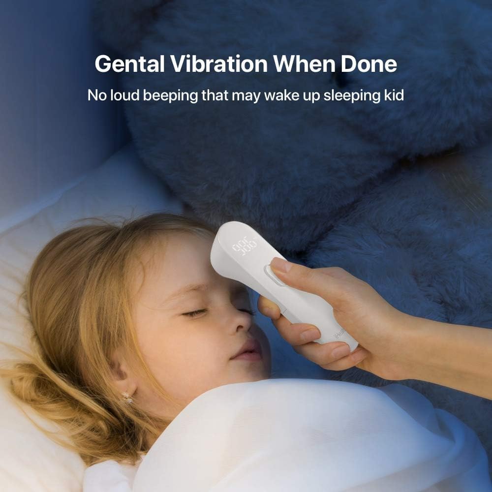 iHealth No-Touch Forehead Thermometer for Adults, Kids, Babies - FSA HSA Eligible, 3 Ultra-Sensitive Sensors, Quiet Vibration Feedback, Digital Large LED Digits, Easy to Use for Home & Nurses, PT3