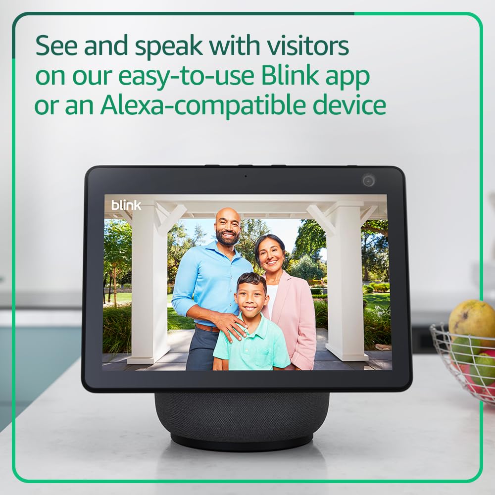 Blink Video Doorbell (newest model) – Head-to-toe HD view, two-year battery life, and simple setup. Sync Module Core included – System (Black)