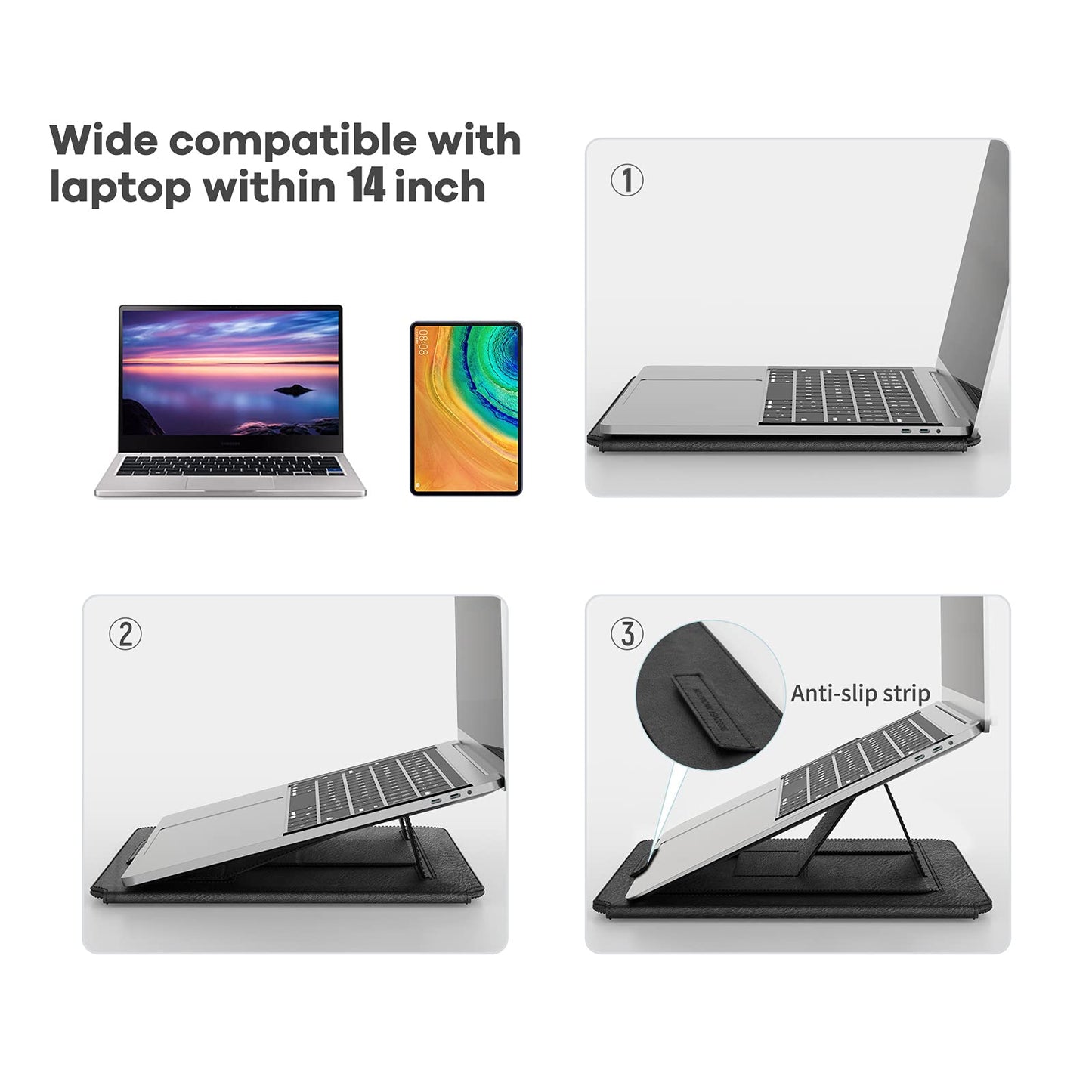 Nillkin Laptop Sleeve PU Leather for Razer 15" 15.6 Inch Acer Aspire 5, for HP Notebook 2020 Dell 15.6 Asus VivoBook 15 for Lenovo Samsung Laptop Chromebook, Notebook Bag Case Snag-Free Velcro…