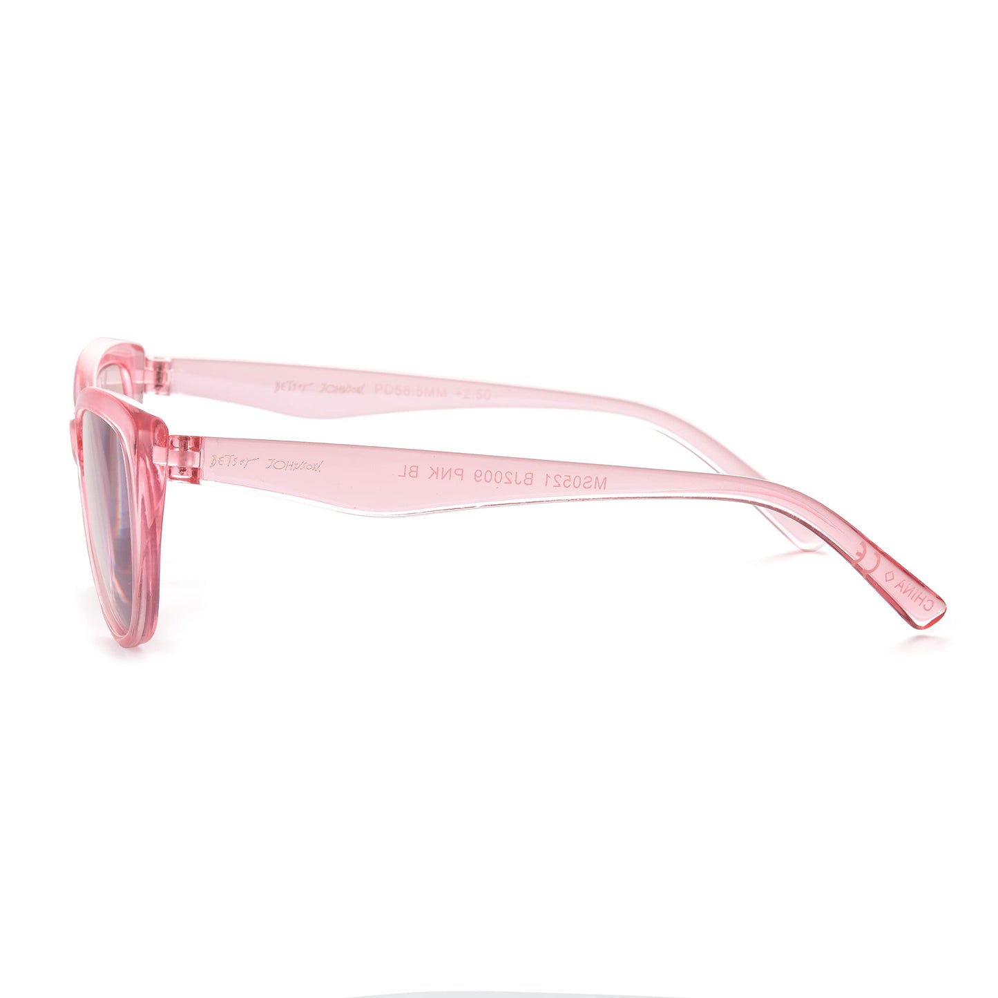 Betsey Johnson womens Yara Blue Light Glasses Reading Glasses, Crystal Pink, 40mm US