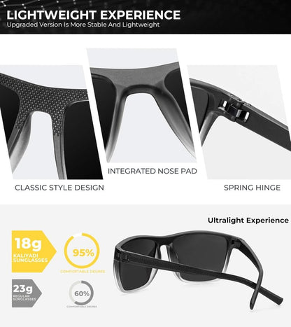 KALIYADI Men's Polarized Sunglasses - Classic UV Protection for Driving, Fishing, Golf | Stylish Design