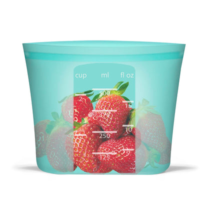 Reusable Food Bags, 12 Pack 100% Silicone Food Storage Bags Stand Up Zip Lock Container, Freezer Microwave Oven Dishwasher Safe, 4 Medium 4 Small 4 Extra Small, Aqua