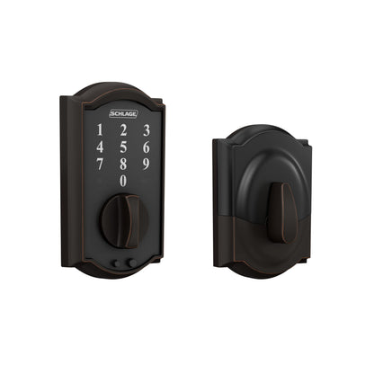 SCHLAGE BE375 CEN 622 Touch Keyless Touchscreen Electronic Deadbolt Lock, Matte Black