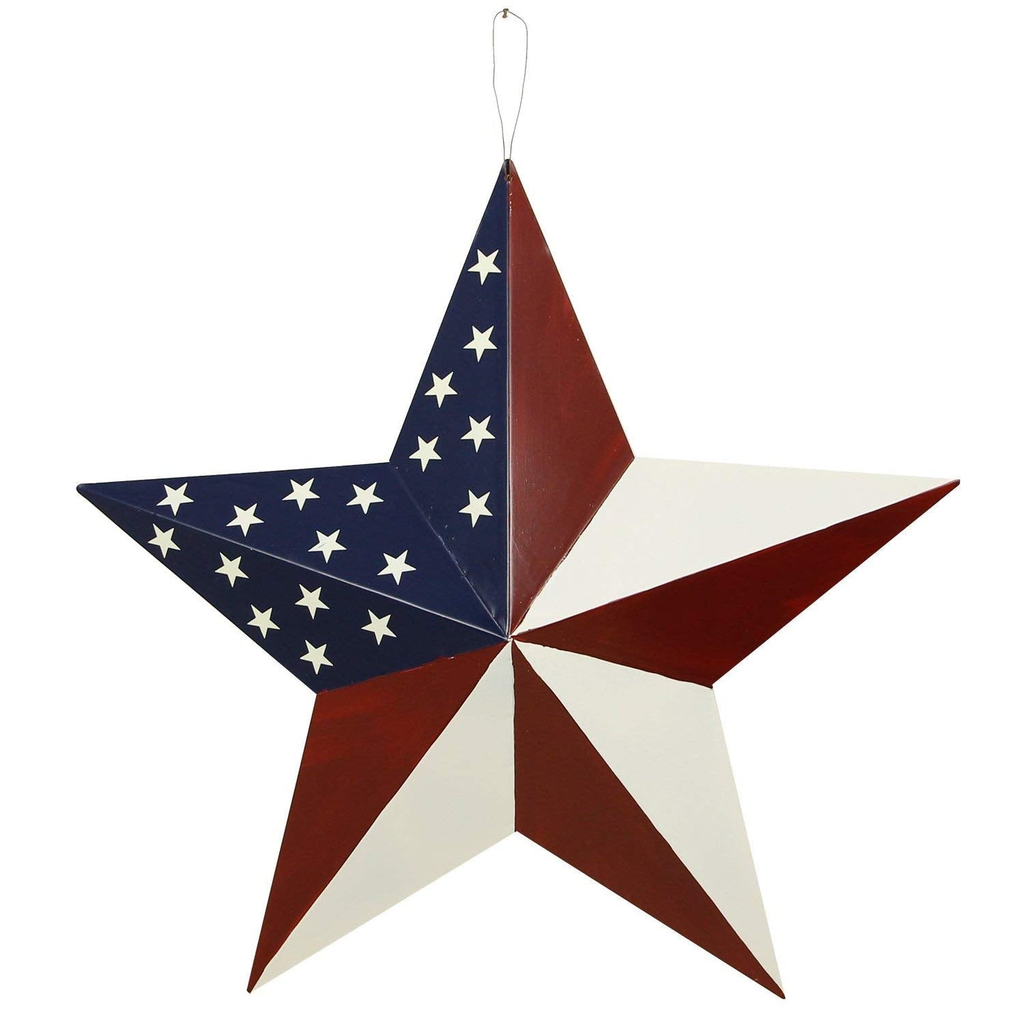 Linfevisi 21 Inch Barn Star Wall Decor Outdoor Patriotic Decorations Hanging Metal Stars American Flag 4th of July Memorial Day Texas Star Wall Art for Western Country Farmhouse Home
