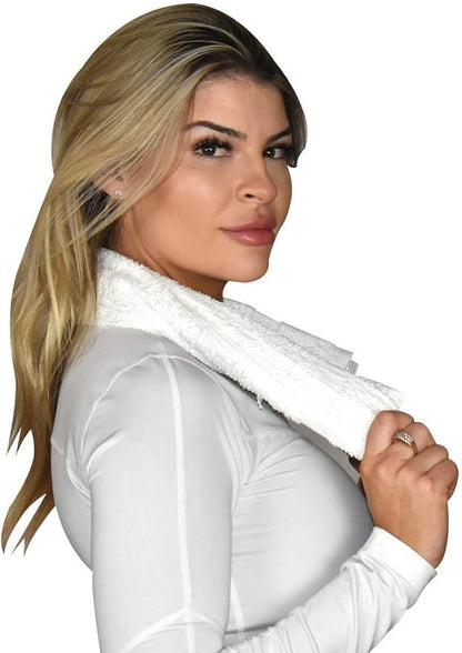 24 Pcs White 16x27 Inch Cotton Blend Economy Hand Towels Salon/Gym/Hotel Super